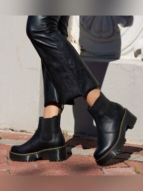 Dr. Martens Black Chunky Chelsea Platform Ankle Boots